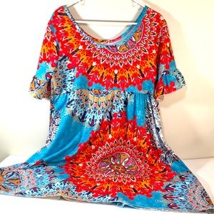La Mode Afrique Print Dress | Women’s M | NWT | Bright Floral Print